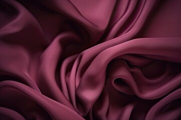 Close up of thick burgunder draped cloth, textile or fabric fashion background