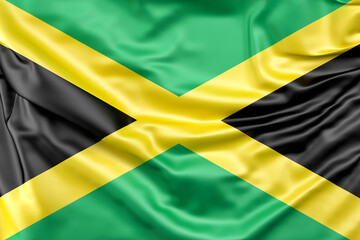 Ruffled Flag of Jamaica. 3D Rendering