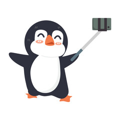 penguin taking a selfie symbol