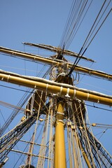 2022.07.06 Palermo, Amerigo Vespucci training ship, evocative image
of the flagpole of the sailing...