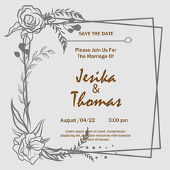 wedding invitation card vector design