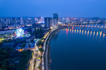 Fototapeta na wymiar Night view of Zhuzhou City, Hunan Province, China