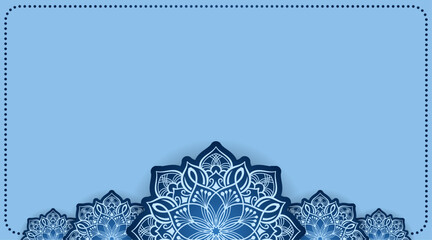 blue background with ornamental mandala