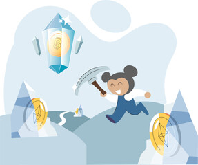 Play to earn, video games in which player can receive rewards with real value, blockchain projects. Metaverse, game finance technology, cyber cartoon characters playing games to earn cryptocurrencies