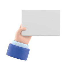 Transparent Backgrounds Mock-up.3d icon hand holding card or tablet gesture, Supports PNG files with transparent backgrounds.