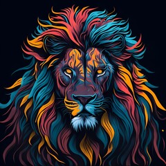 Plakat lion head illustration