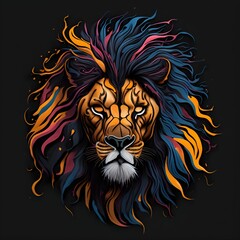 Obraz na płótnie Canvas lion head illustration