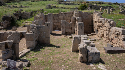 ruins of Tharros, an ancient Phoenician city in the Sinis peninsula in Cabras in central Sardinia

