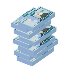 Fototapeta premium Dominican Peso Vector Illustration. Dominican Republic money set bundle banknotes. Paper money 2000 DOP. Flat style. Isolated on white background. Simple minimal design.