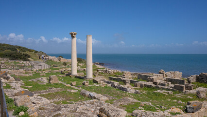 ruins of Tharros, an ancient Phoenician city in the Sinis peninsula in Cabras in central Sardinia
