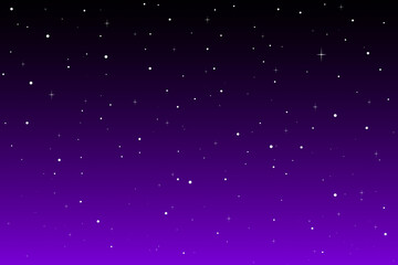 Starry Space Night Sky Stars on Black Purple Background Dark Fantasy Science Astronomy Cosmos Universe Galaxy Atmosphere Mystery Design Copy Space for Text Gradient Illustration Abstract New Year