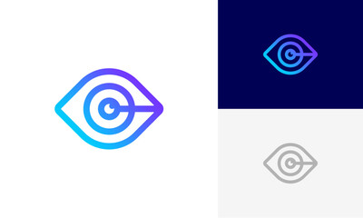 vision technology logo design vector