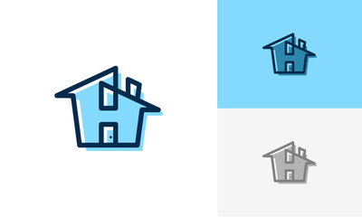 H with home shape logo vector design