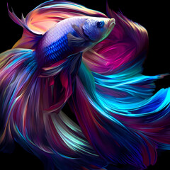 A colorful fish. Generative AI.	