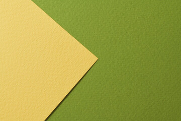 Rough kraft paper background, paper texture yellow green colors. Mockup with copy space for text