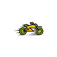 Lightning motorcycle logo design.