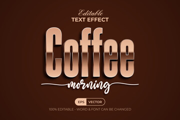 Gold Text Effect Coffee Morning Style