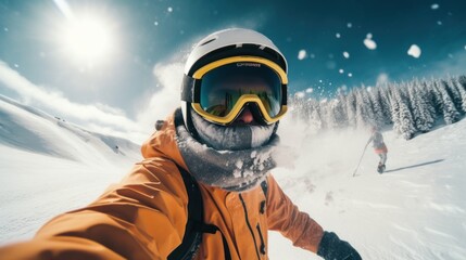 Snowboarder Captures Epic Moment in First-Person View. Generative ai