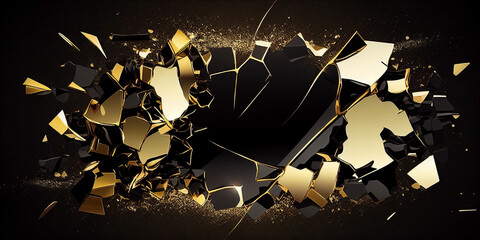 broken glass background wallpaper. AI generated image