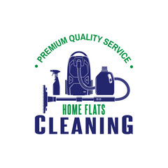 Home, Flats and building Cleaning logos