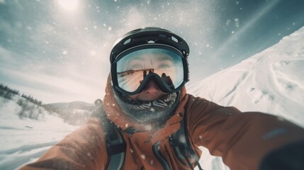 Snowboarder Captures Epic Moment in First-Person View. Generative ai