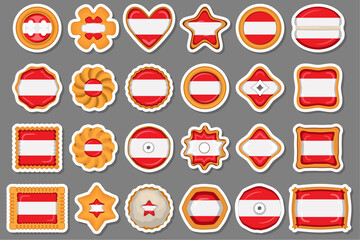 Homemade cookie with flag country Latvia in tasty biscuit