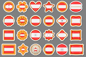 Homemade cookie with flag country Austria in tasty biscuit