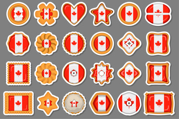 Homemade cookie with flag country Canada in tasty biscuit