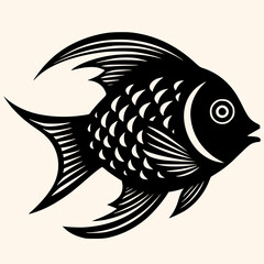 Fish vector for logo or icon, drawing Elegant minimalist style,abstract style Illustration