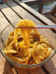 Noodle and curry pork Japanese food