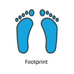 Naklejka na ściany i meble Footprint Vector Fill outline Icons. Simple stock illustration stock
