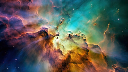 Beautiful nebula in space, created with Generative AI technology.