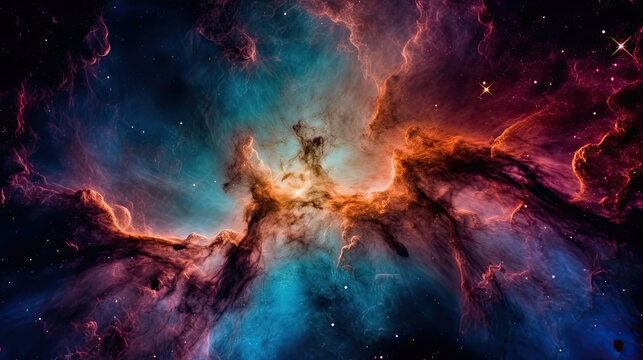Beautiful nebula in space, created with Generative AI technology. © LeBarOudeur