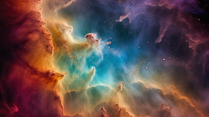 Beautiful nebula in space, created with Generative AI technology.