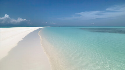 Beautiful white sand beach, created with Generative AI technology.