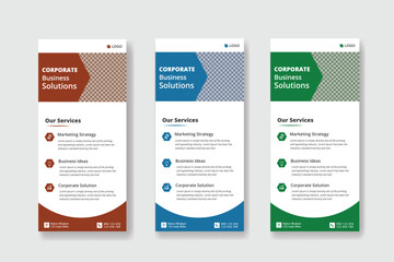 Rollup banner template design, dl flyer design, rack card design