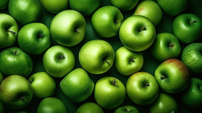 green apples background created with Generative AI technology