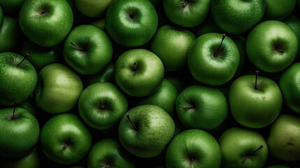 green apples background created with Generative AI technology