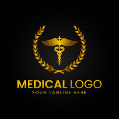 Vector luxury Medical logo design.