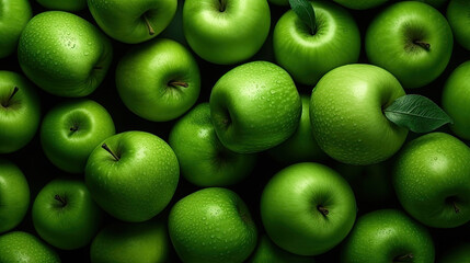 green apples background created with Generative AI technology