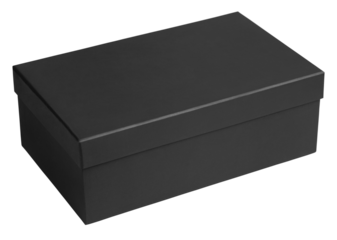 Black shoe box isolated on transparent background