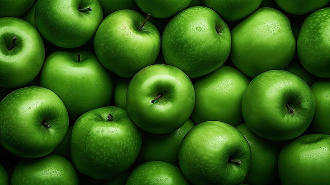 green apples background created with Generative AI technology