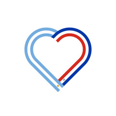 unity concept. heart ribbon icon of argentina and paraguay flags. PNG