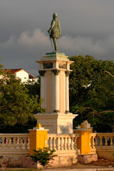 The statue of the spanish Conquistador, founder of Santa Marta (Colombia), Rodrigo de Bastidas in the square of the city