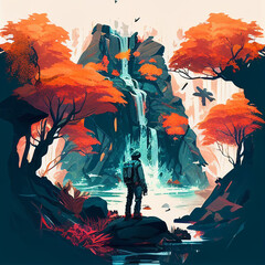 autumn in the forest generative ai