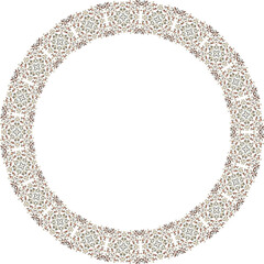 Round frame with abstract pattern. Copy space. Vector clip art. 
