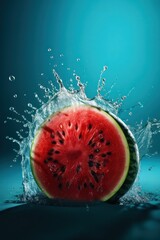 watermelon in a splash water