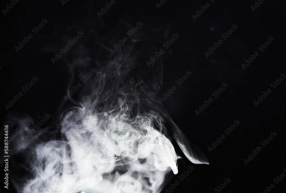 Poster white, smoke and fog with steam isolated on png or transparent background with gas pattern and mist.
