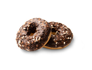Chocolate donuts isolated on a white background