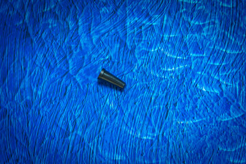Mouthpiece for shisha. Parts of hookah, tobacco Hookah Shisha Mouthpiece on blue background.